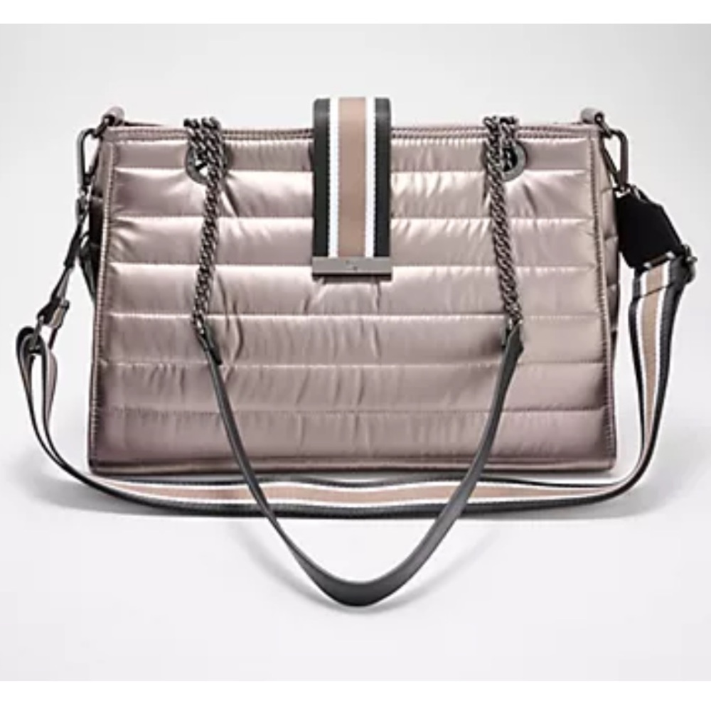Think Royln Large Shoulder Bag w/ Crossbody Strap - Kennedy ~ Pearl Latte